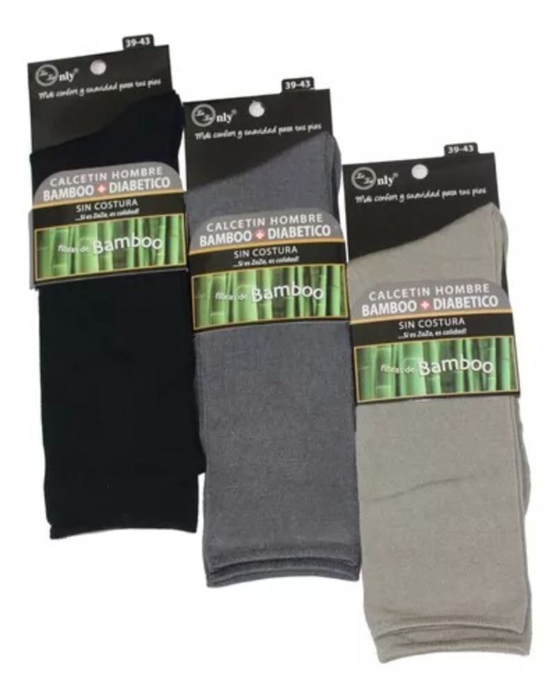 Calcetines Ejecutivos Diabético Para Hombres Con Fibras Bambú - Sin Costura - Docena-0