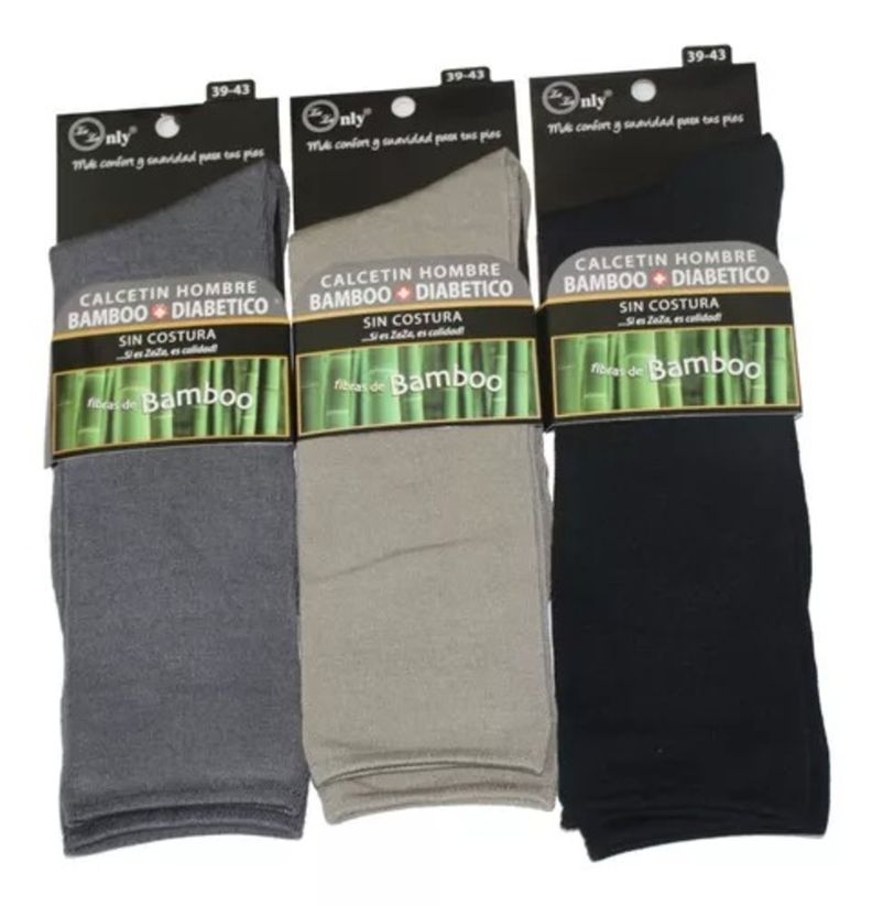Calcetines Ejecutivos Diabético Para Hombres Con Fibras Bambú - Sin Costura - Docena-1