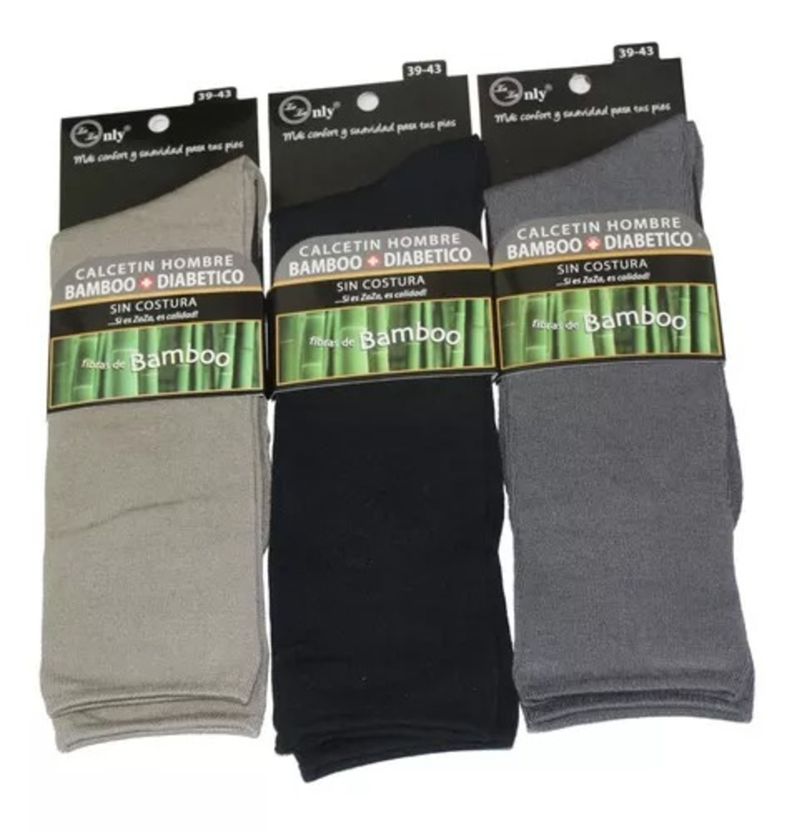 Calcetines Ejecutivos Diabético Para Hombres Con Fibras Bambú - Sin Costura - Docena-2