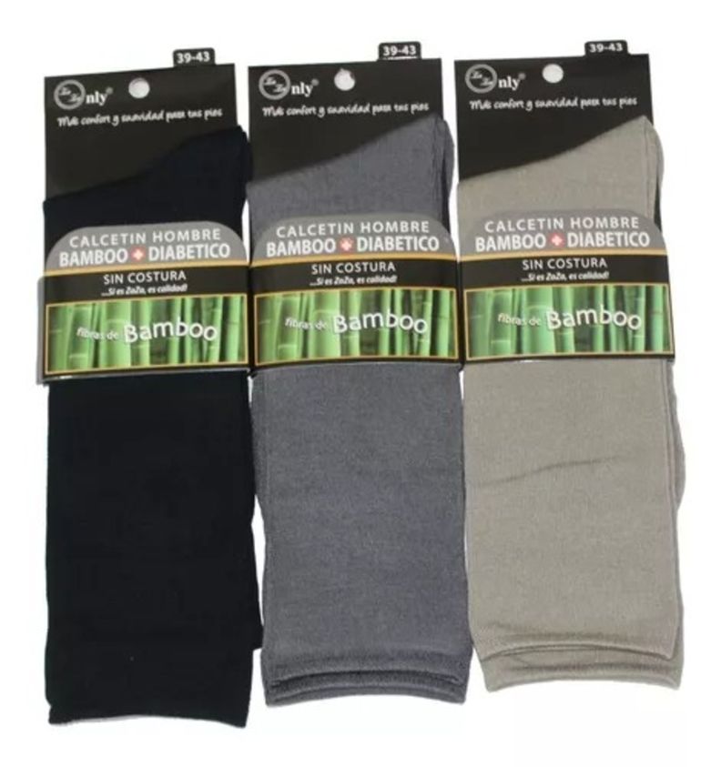 Calcetines Ejecutivos Diabético Para Hombres Con Fibras Bambú - Sin Costura - Docena-3