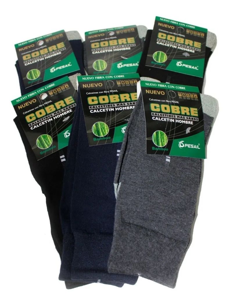 6 Pares De Calcetines Algodón Más Cobre Para Hombre-0