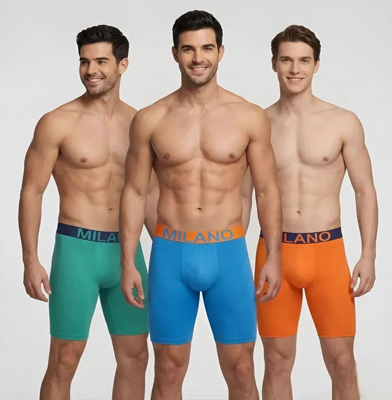 X3 Boxer Para Hombre De Algodon De Pierna Larga