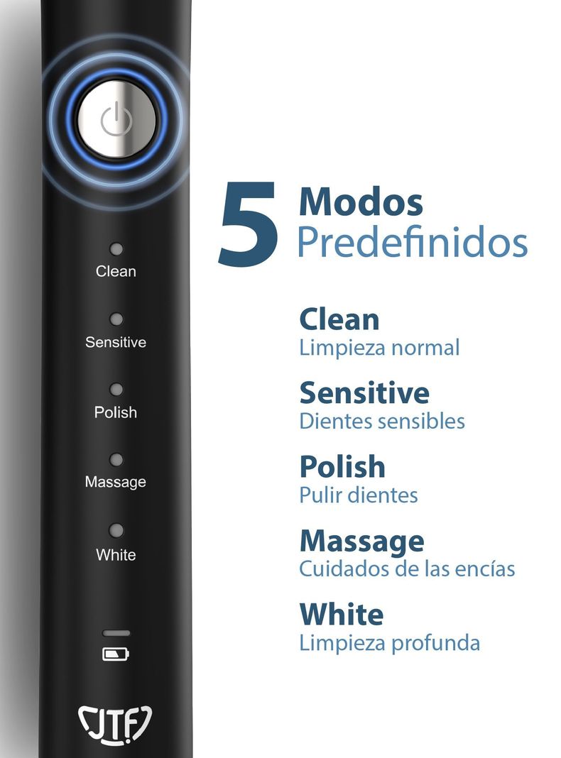 Cepillo Electrico Dental JTF 8 Cabezales color Negro-2