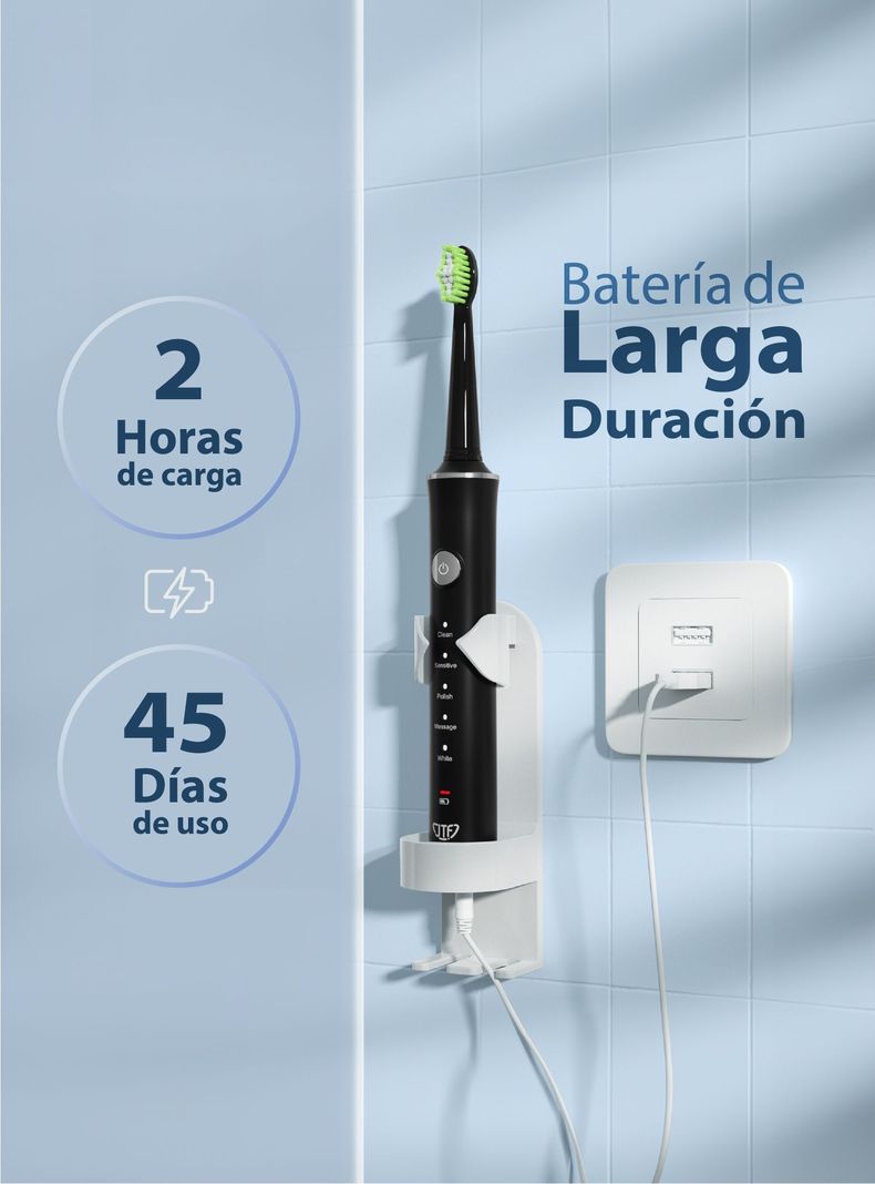 Cepillo Electrico Dental JTF 8 Cabezales color Negro-4