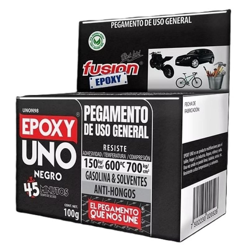 Adhesivo Epoxy Uno Fusion 100gr Negro Kit-1