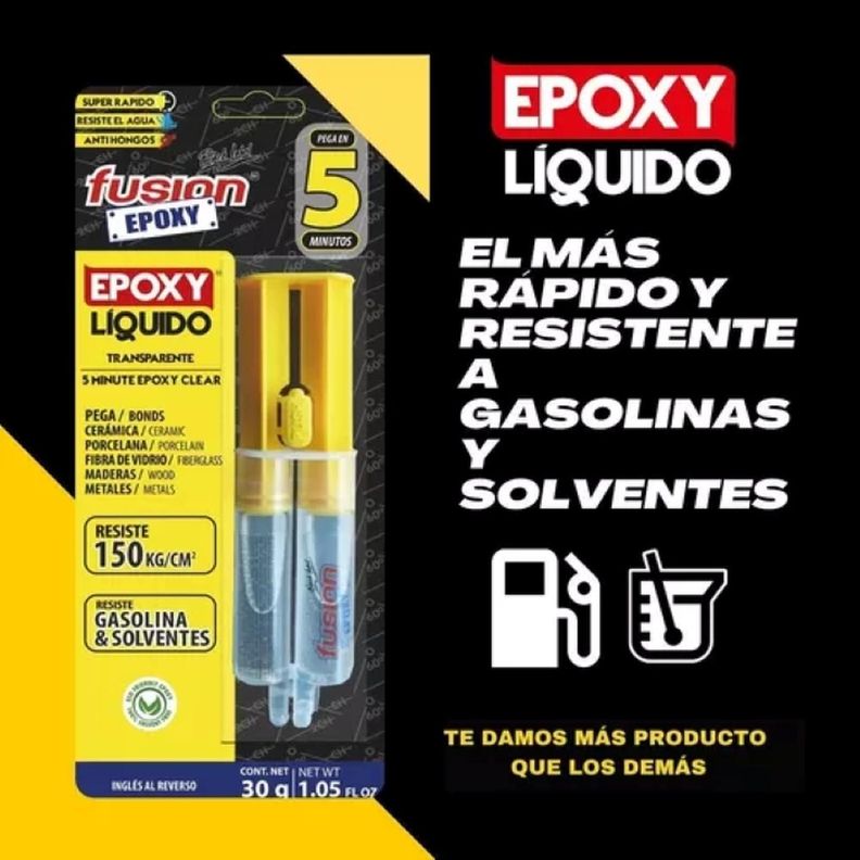 Adhesivo Epoxy Liquido Fusion Transparente 30gr-2