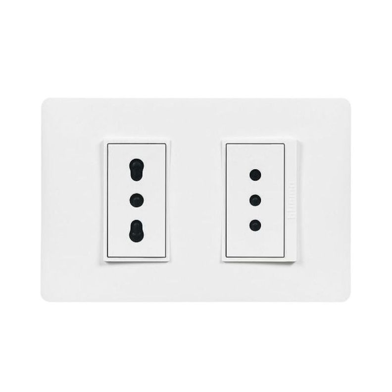 Enchufe Tomacorriente Doble 2P+T 10/16A PU1293 Luzica Bticino Blanco 8
