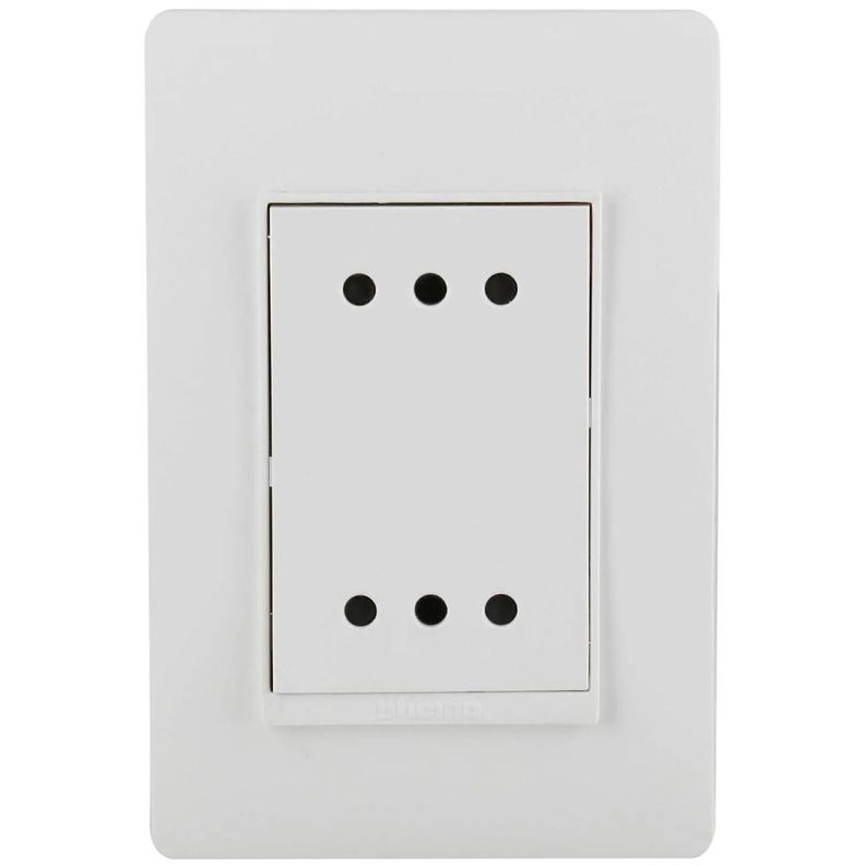Tomacorriente Doble 2P+T 10A Blanco Luzica PU1213 Bticino