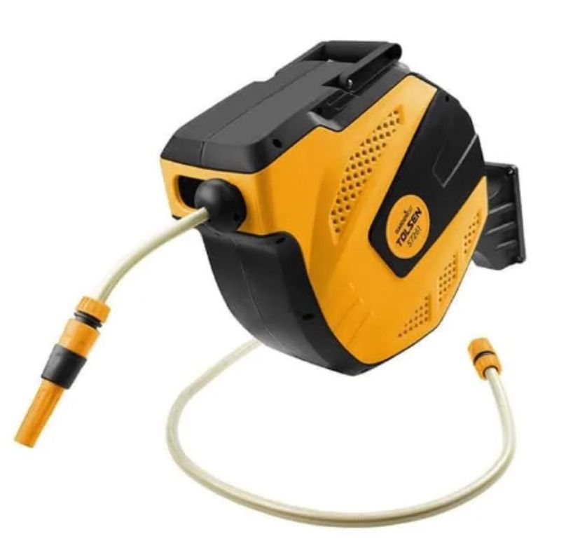 Manguera carrete retractil automatico 15mts. 57261 Tolsen Amarillo 45