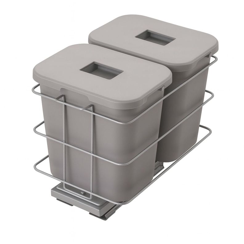 Basurero Doble Extraible 15litros Gris TFX