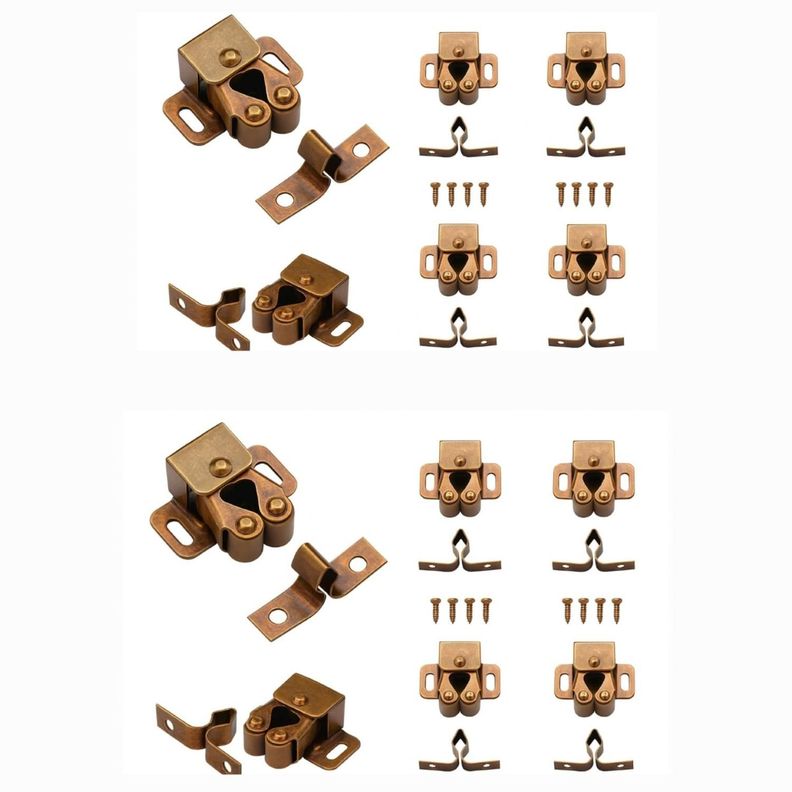 Pack 10 Reten Rodillo Bronceado Para Puerta Mueble DMC Dorado