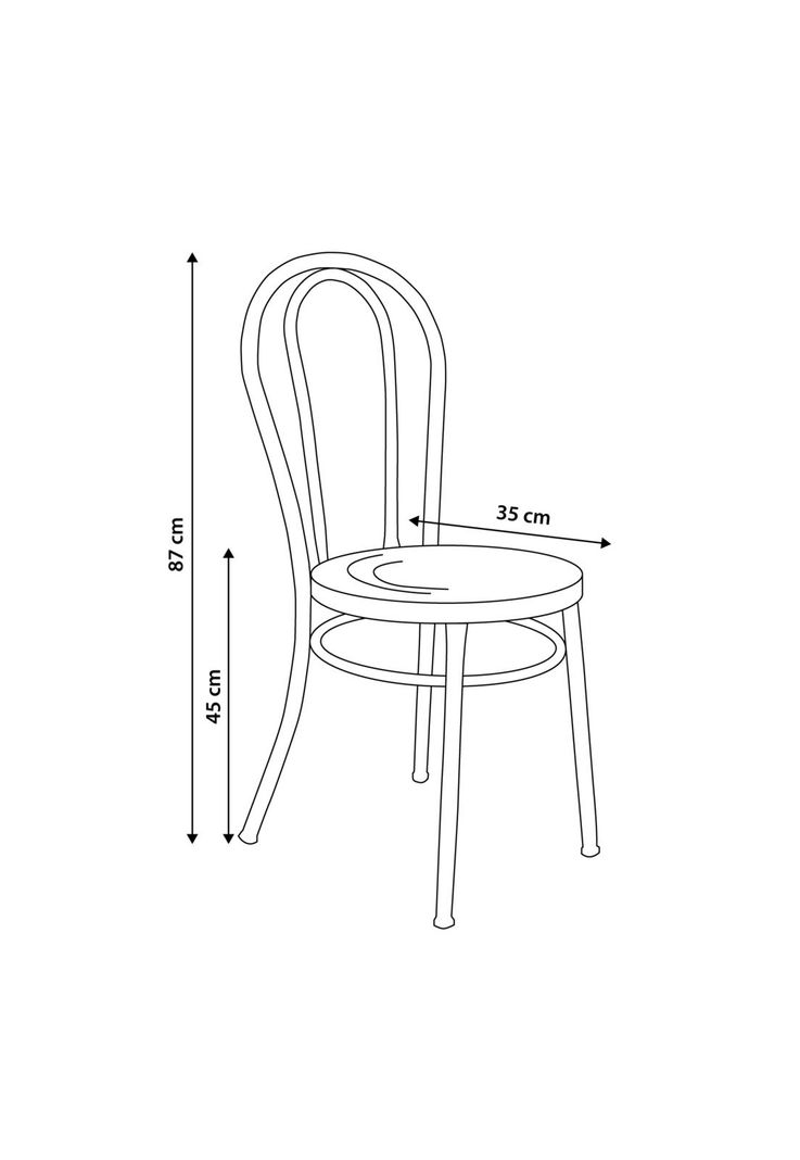 Silla Thonet Metalica Negra-1