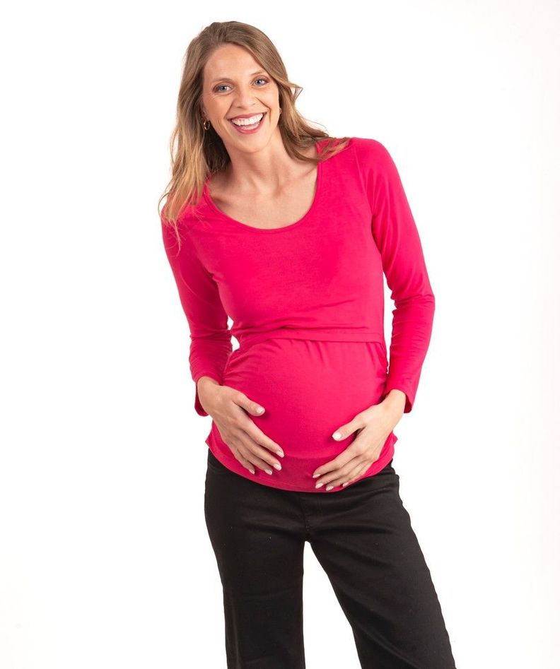 Polera Maternal Lactancia Carmen Fucsia Maternal-0