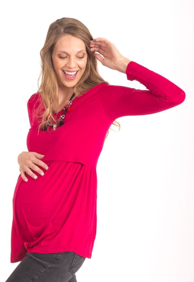 Polera Maternal Lactancia Aurelia Burdeo Maternal-1