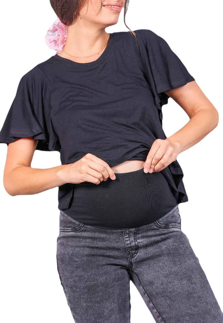 Jeans Maternal Pitillo Gris Oscuro-1