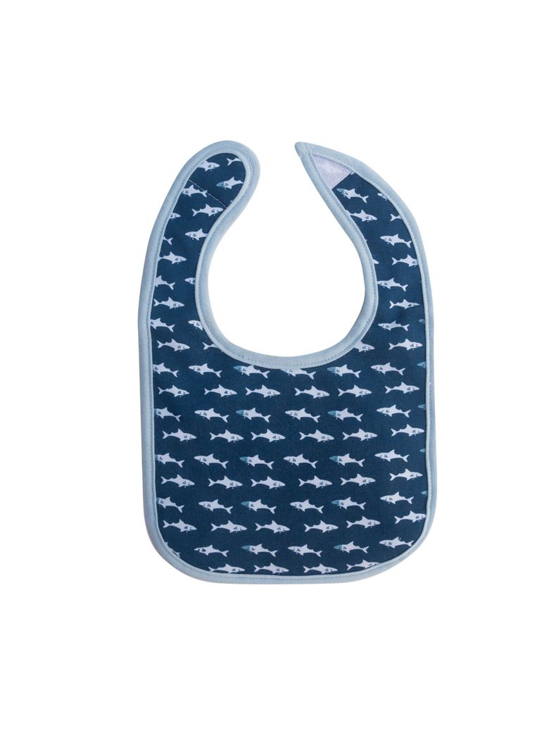 Set de 2 Baberos Impermeables Azul Tiburón-1