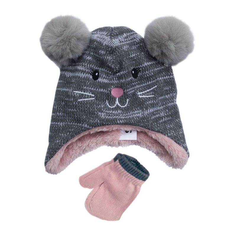 Set de Gorro con Mitones Talla S para Beba Pumucki-0