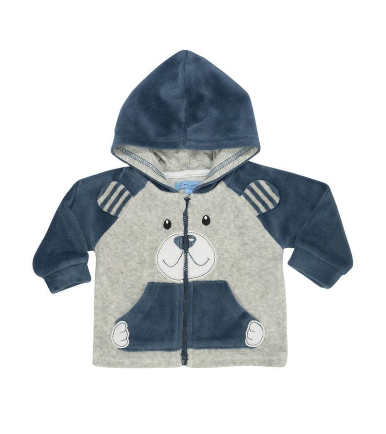 Buzo de Plush Gris Con Rayas -1