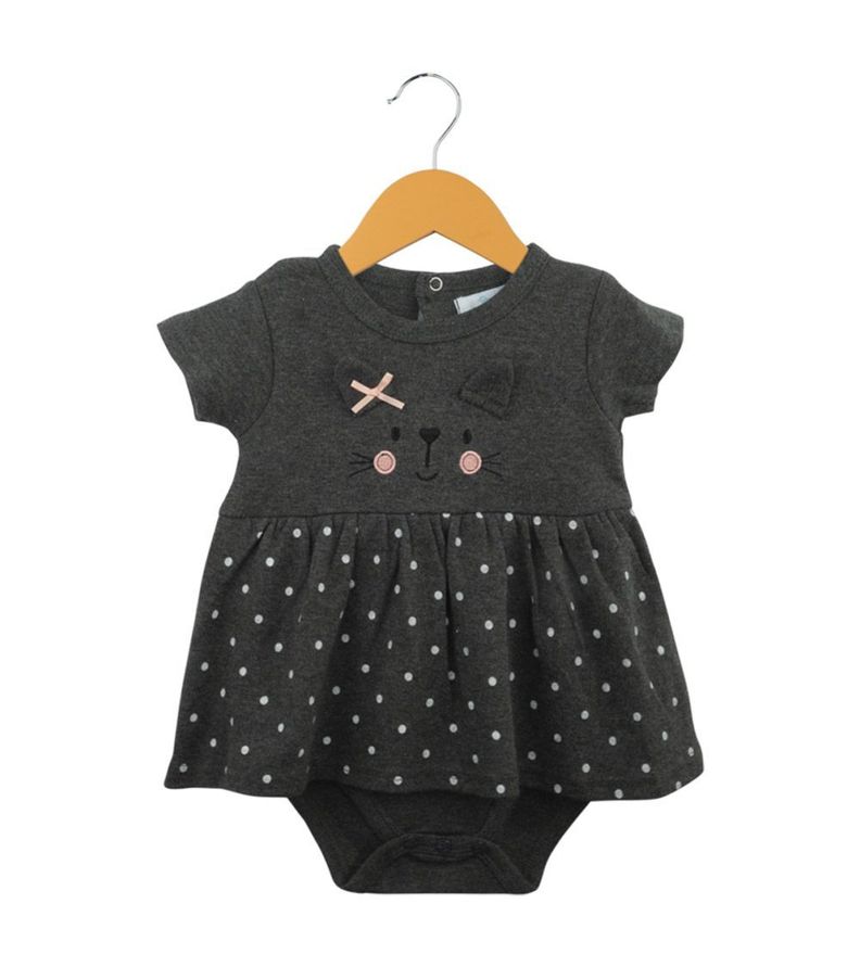 Body Vestido Gris Para Bebé-0