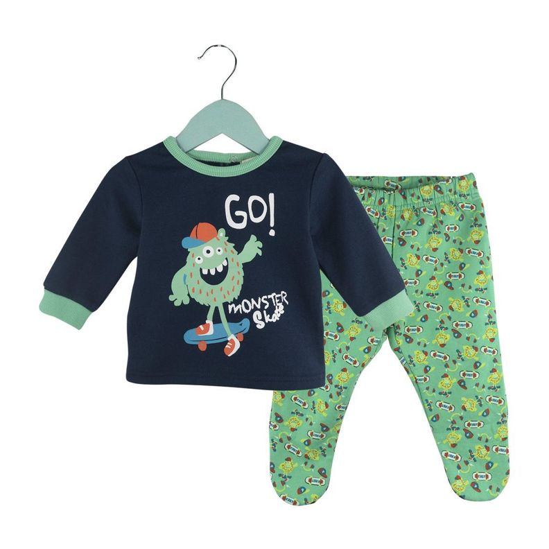 Pijama Bebé Niño de Franela Monster-0