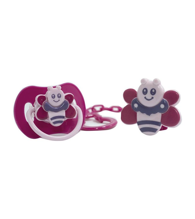 Chupete con Cadena Fucsia Pumucki-1