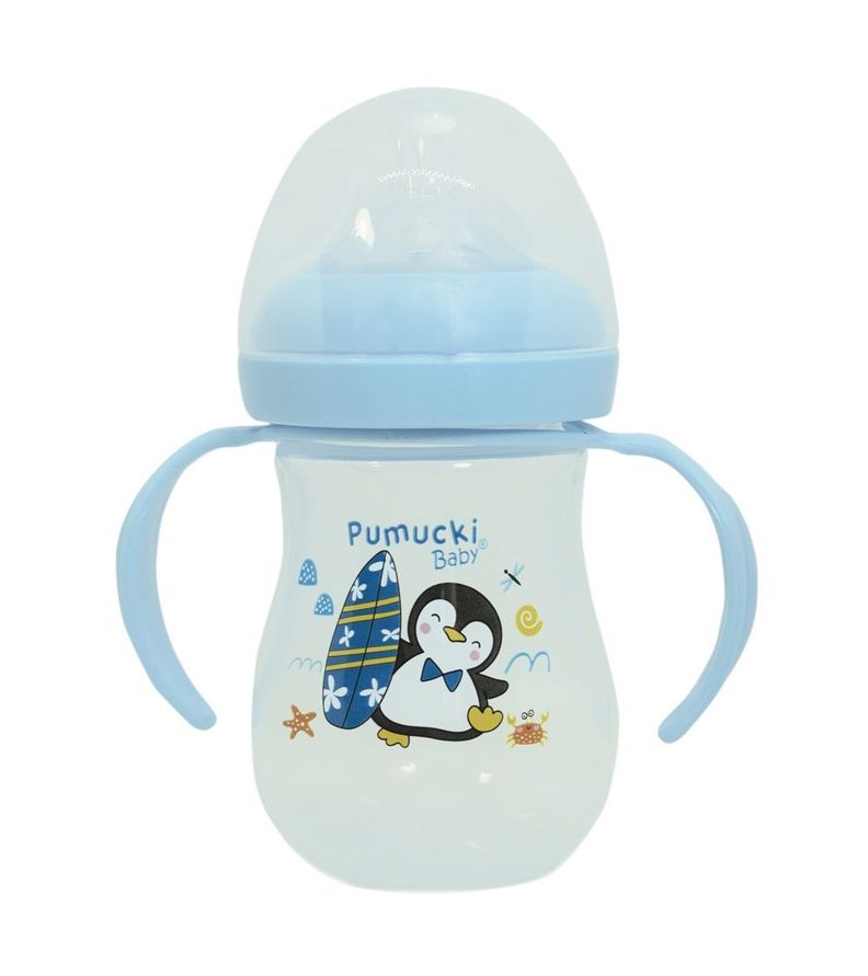 Mamadera Boca Ancha 6oz Celeste Pumucki-0