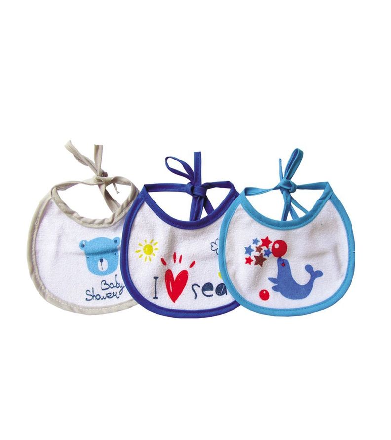 Set De Tres Baberos Impermeables Talla S Celeste Pumucki-1