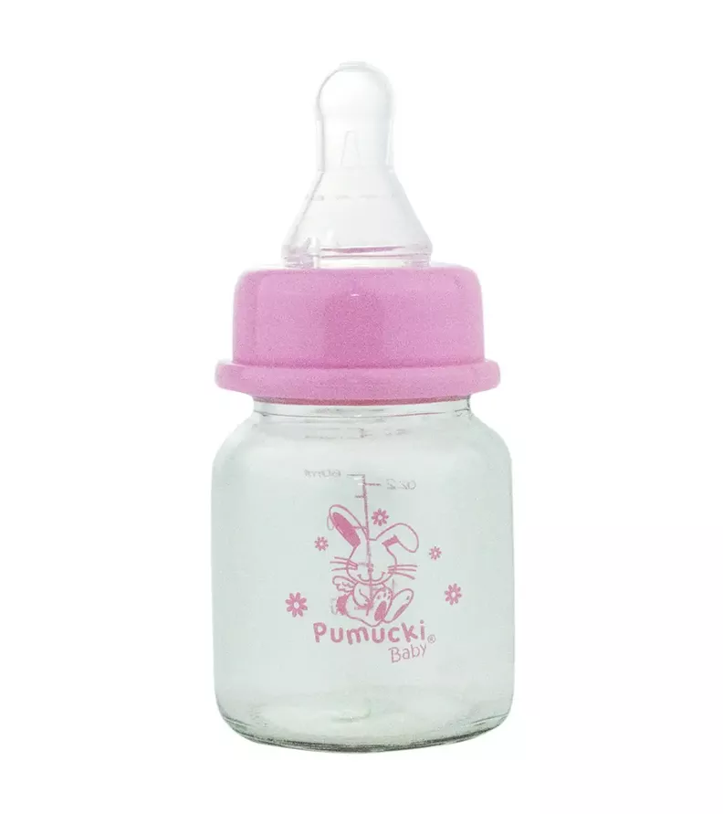 Mamadera de Vidrio Recién Nacido Rosado-1