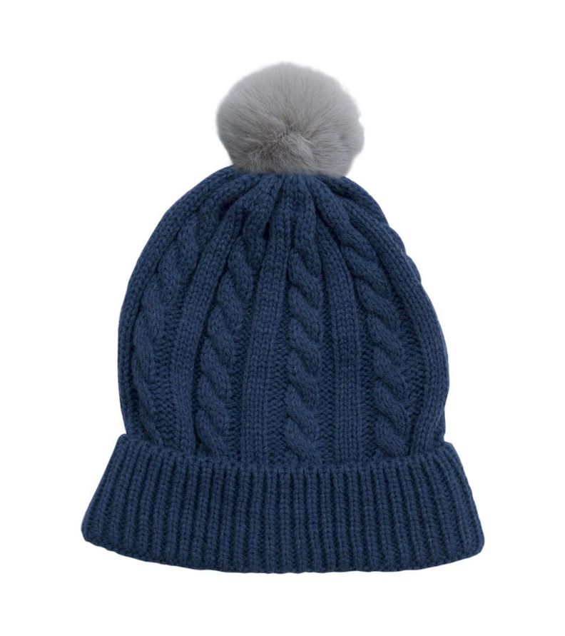 Gorro Azul con Pompón Talla M para Bebé Pumucki -1