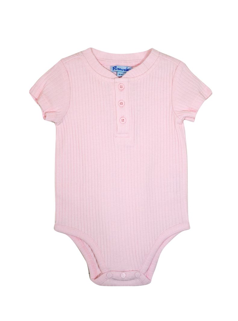 Body de algodón Acanalado Baby Rosado Pumucki-0