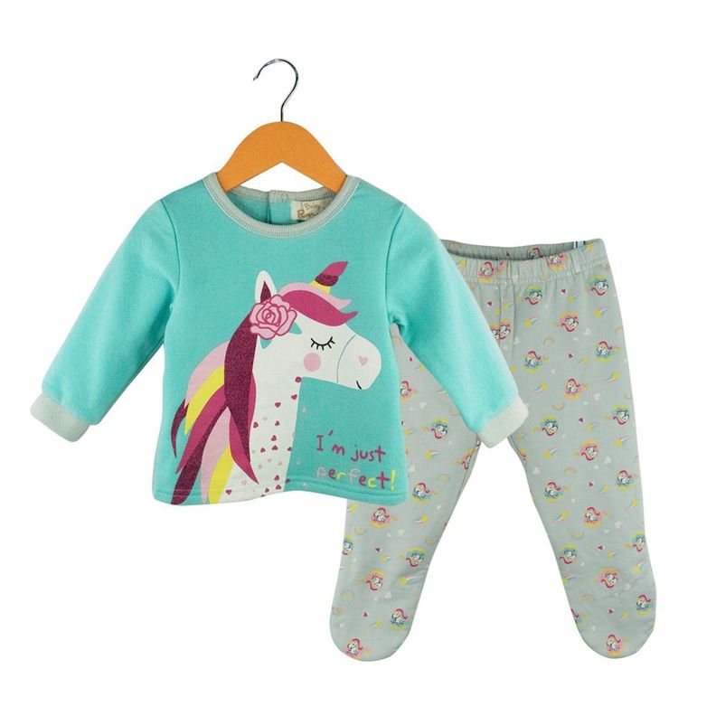 Pijama Bebé de Franela Niña Unicornio Pumucki-0