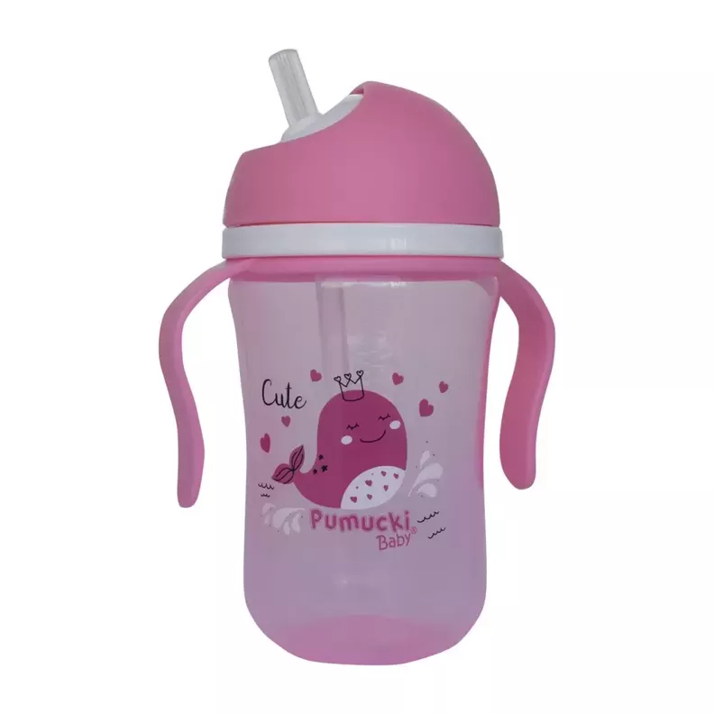Vaso Facil Agarre Antiderrame Rosado Pumucki-0
