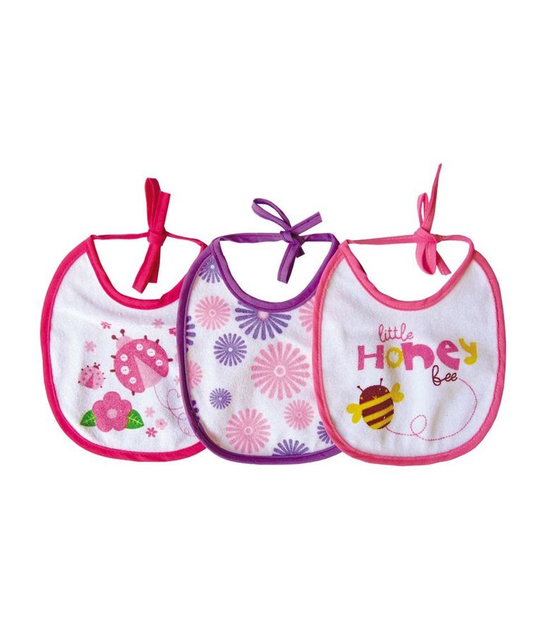 Set De 3 Baberos Impermeables Rosa Talla M Pumucki-0