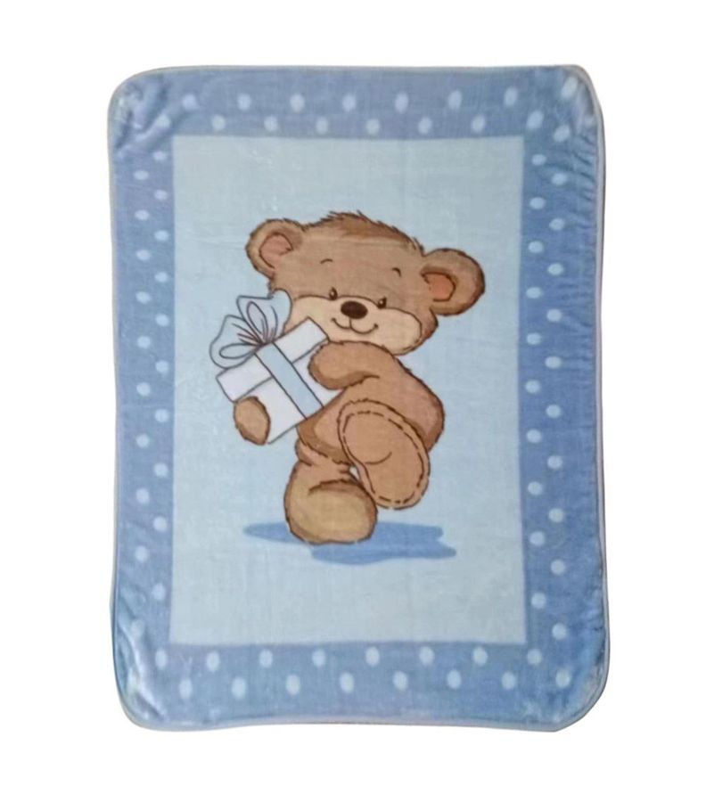 Frazada de Cuna Extra Suave Celeste para Bebé Pumucki-1