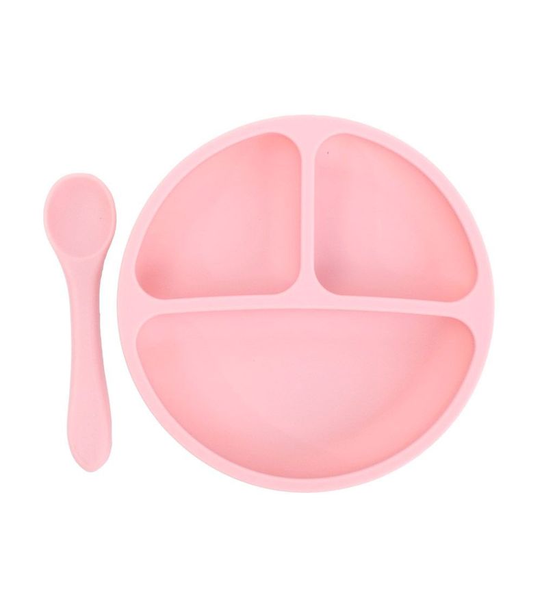Set de Plato y Cuchara de silicona para bebé Pumucki-0