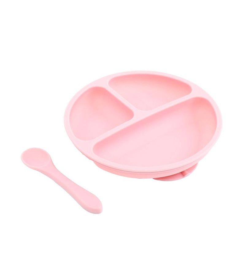 Set de Plato y Cuchara de silicona para bebé Pumucki-1