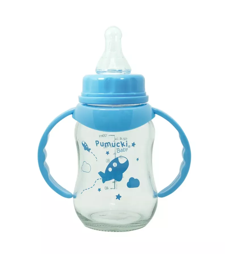 Mamadera Vidrio 130ml Celeste Pumucki-1
