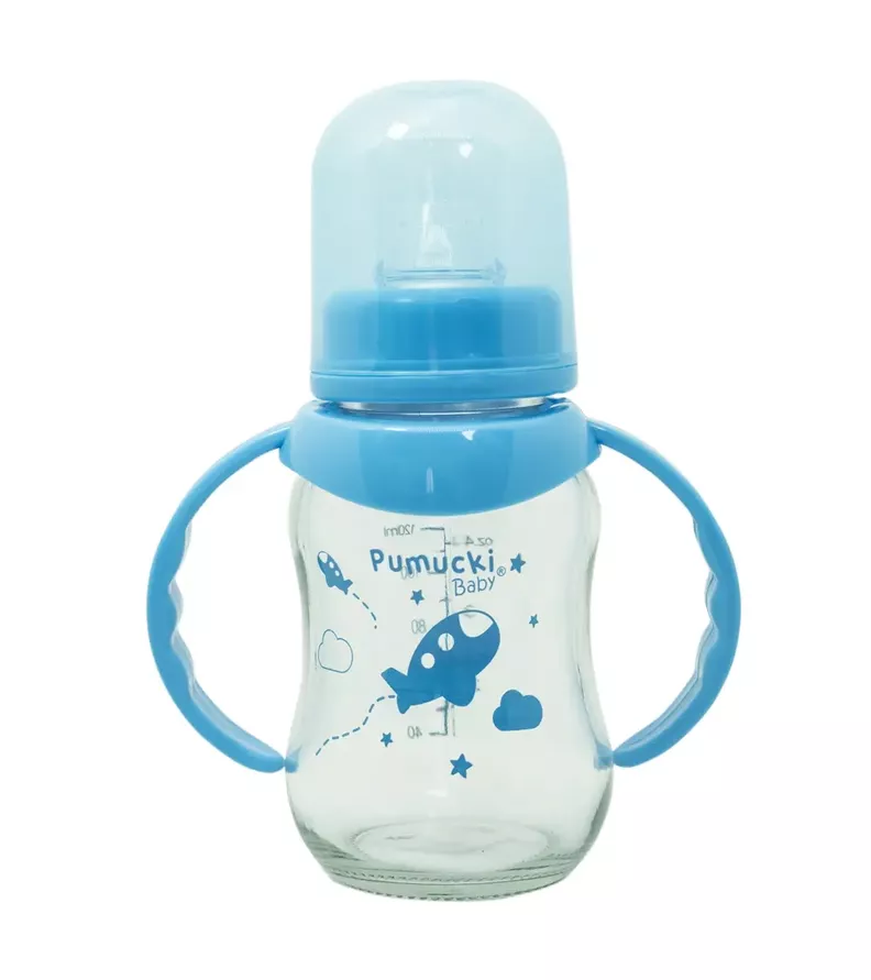 Mamadera Vidrio 130ml Celeste Pumucki-0