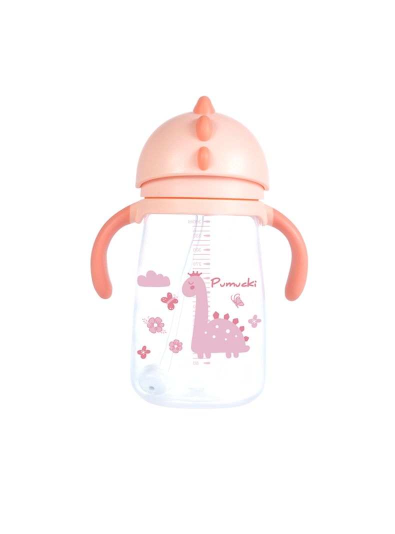 Vaso con Bombilla Antiderrame Rosado Pumucki-0