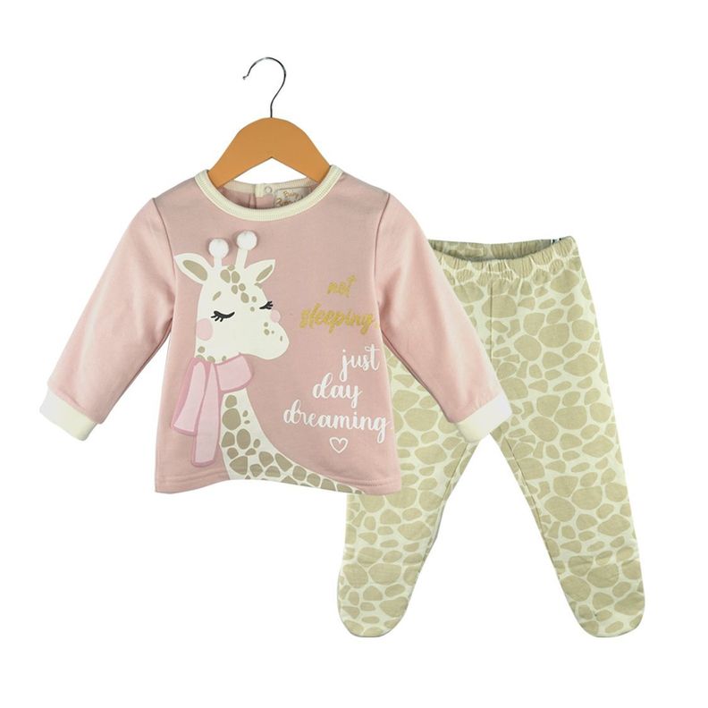 Pijama Bebé de Franela Niña Jirafa Pumucki-0