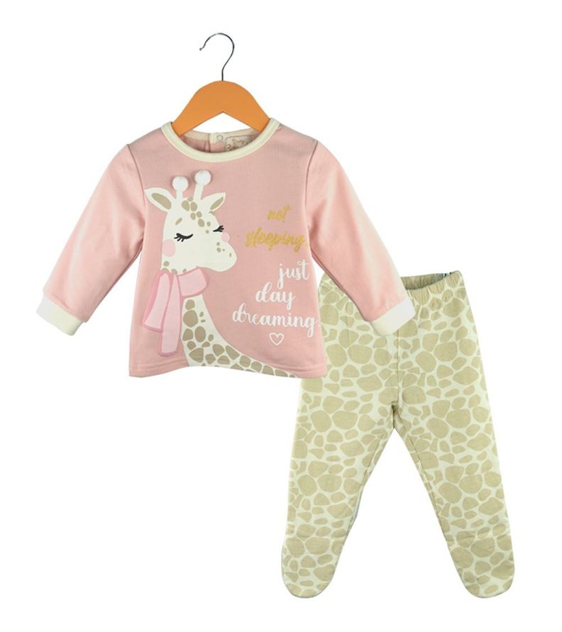 Pijama Bebé de Franela Niña Jirafa Pumucki-1