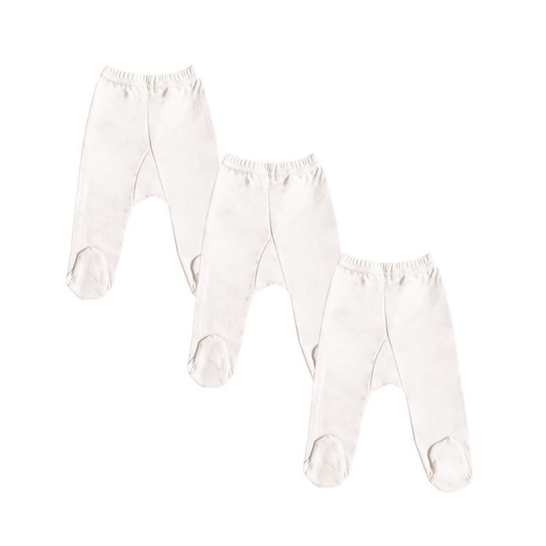 Set de 3 Panties Lisa de Algodón Blanca para Bebé Pumucki-0