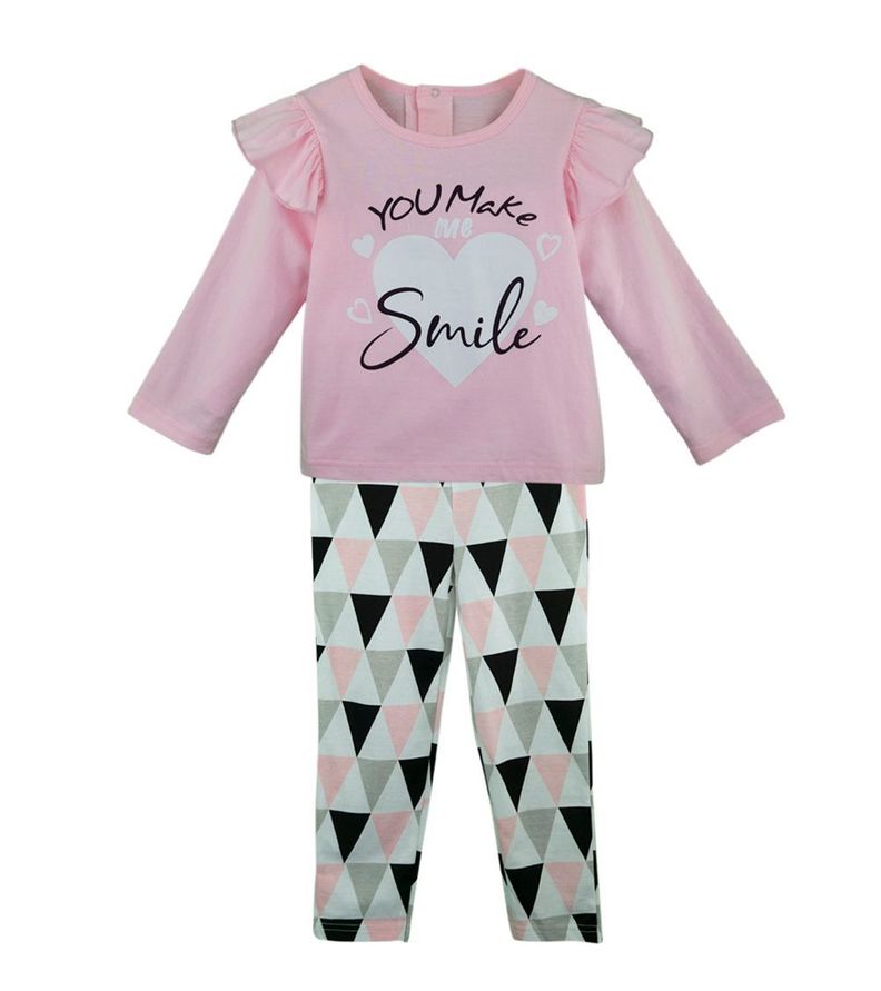 Conjunto Calza y Polera Rosado Niña Pumucki-0