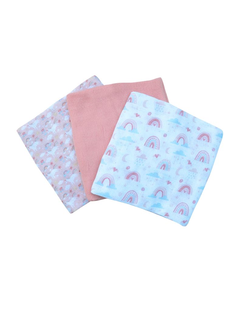Set de 3 Pañales de Algodón Rosa-1