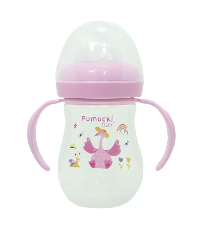 Mamadera Boca Ancha 6oz Rosado Pumucki-0
