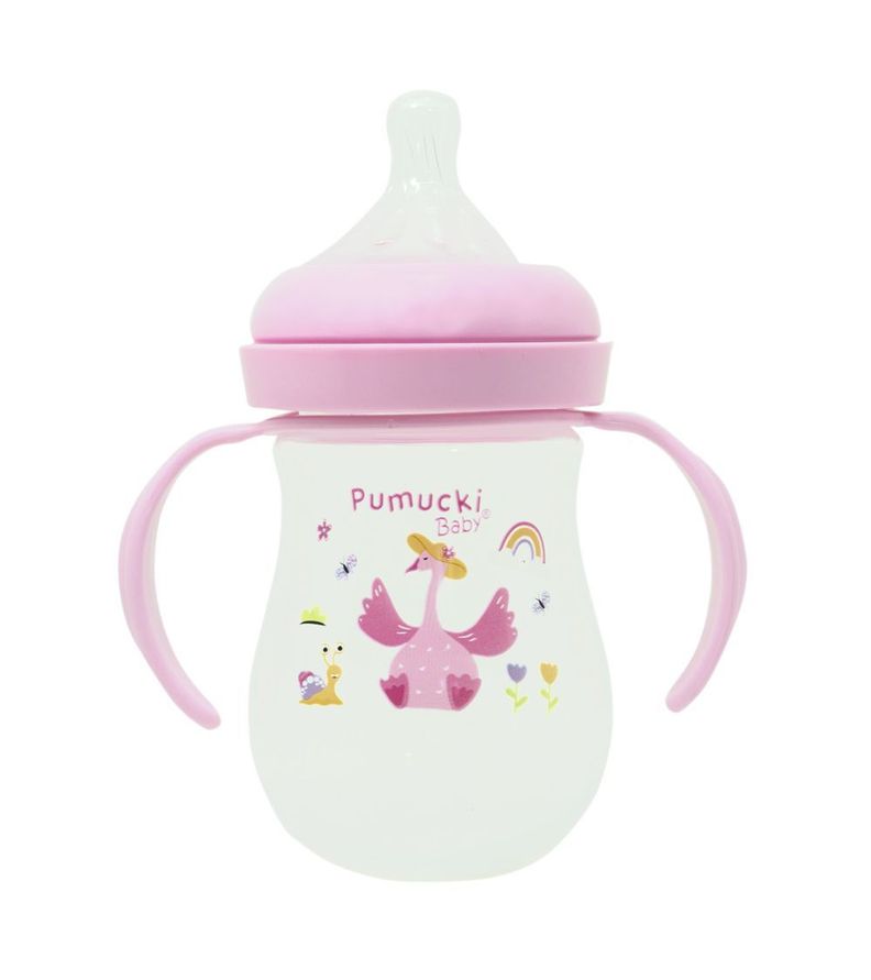 Mamadera Boca Ancha 6oz Rosado Pumucki-1
