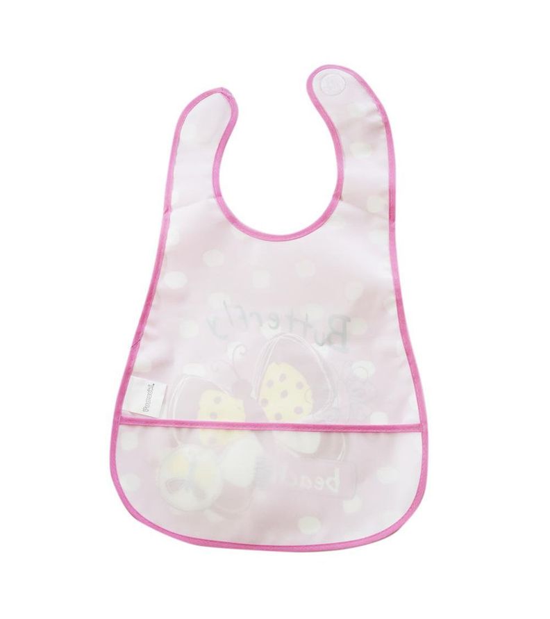 Babero Plastico Con Bolsillo Rosado Pumucki-1