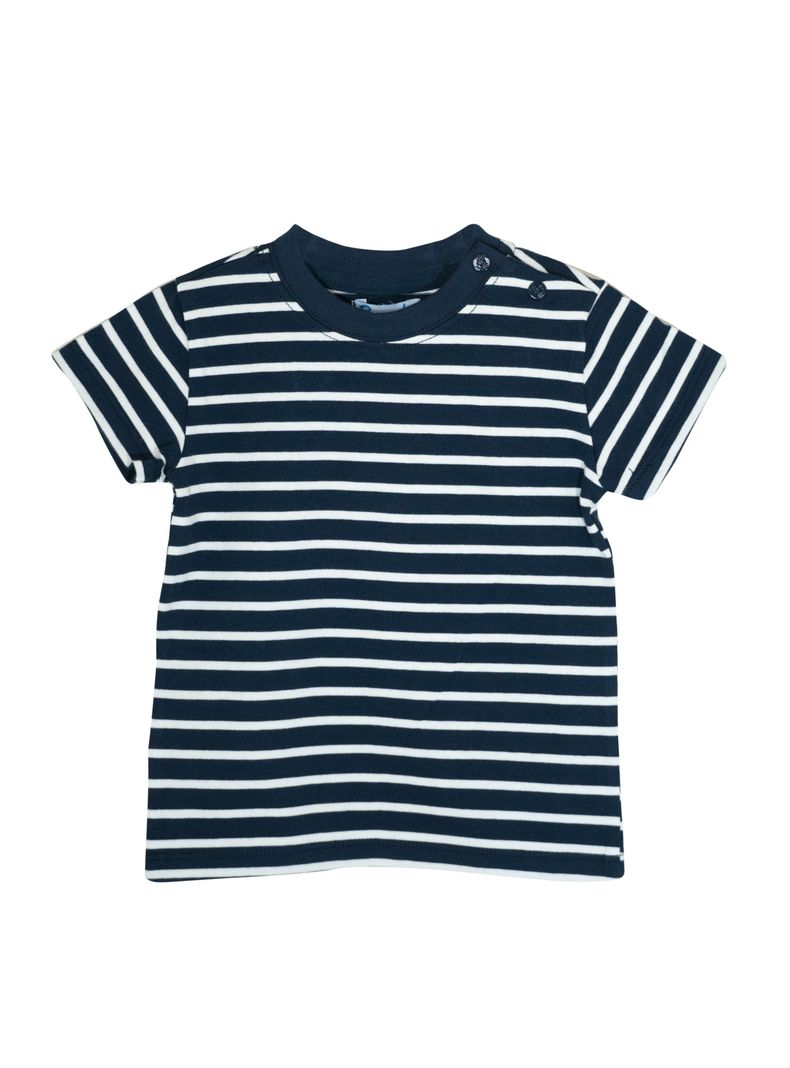 Conjunto Jardinera  Verde Estampada y Polera Rayas Azul Pumucki-1