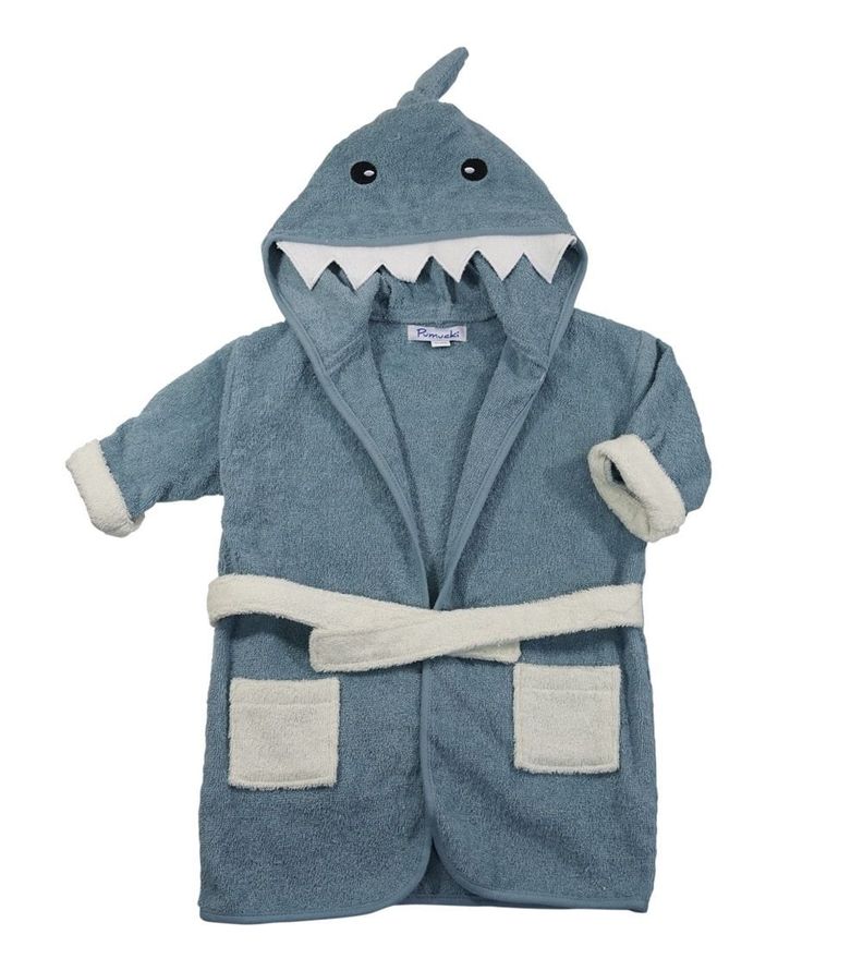 Bata de Baño Celeste Tiburón para Bebé Pumucki-1