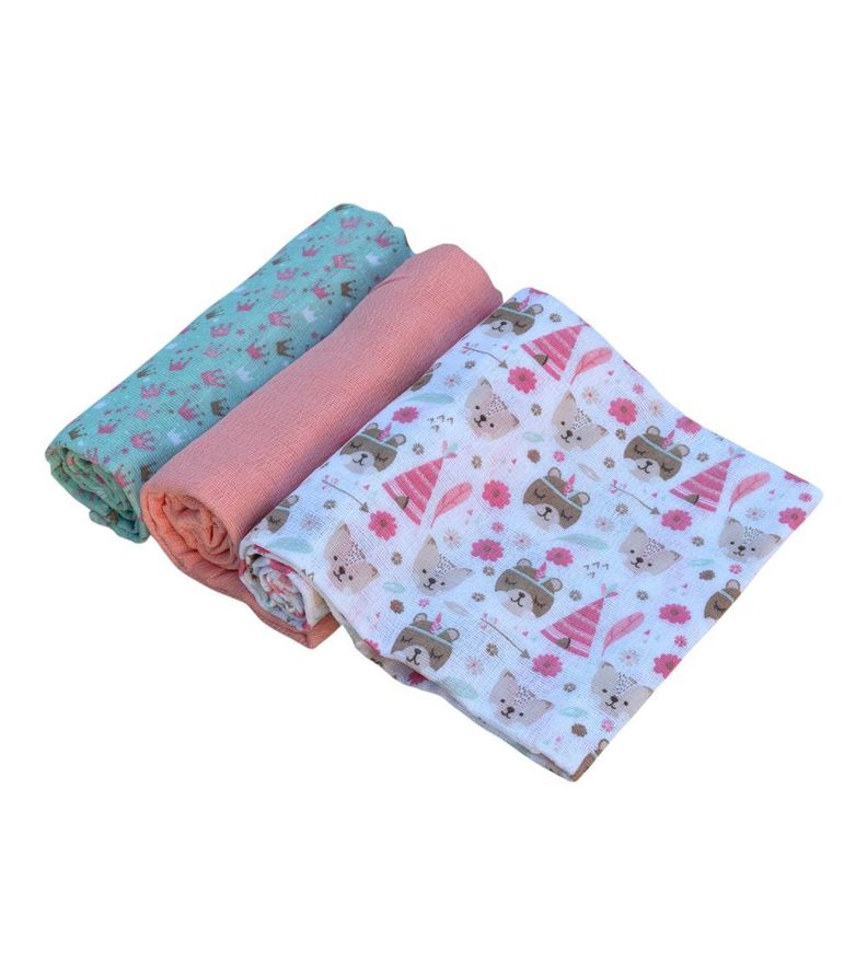SET PAÑAL DE ALGODÓN ESTAMPADO ROSADO-0